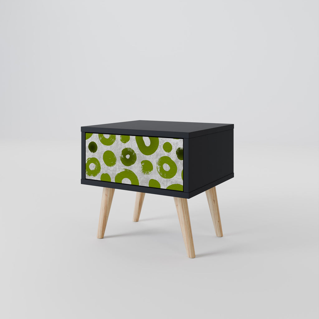 GREEN RHAPSODY Nightstand in Black Finish