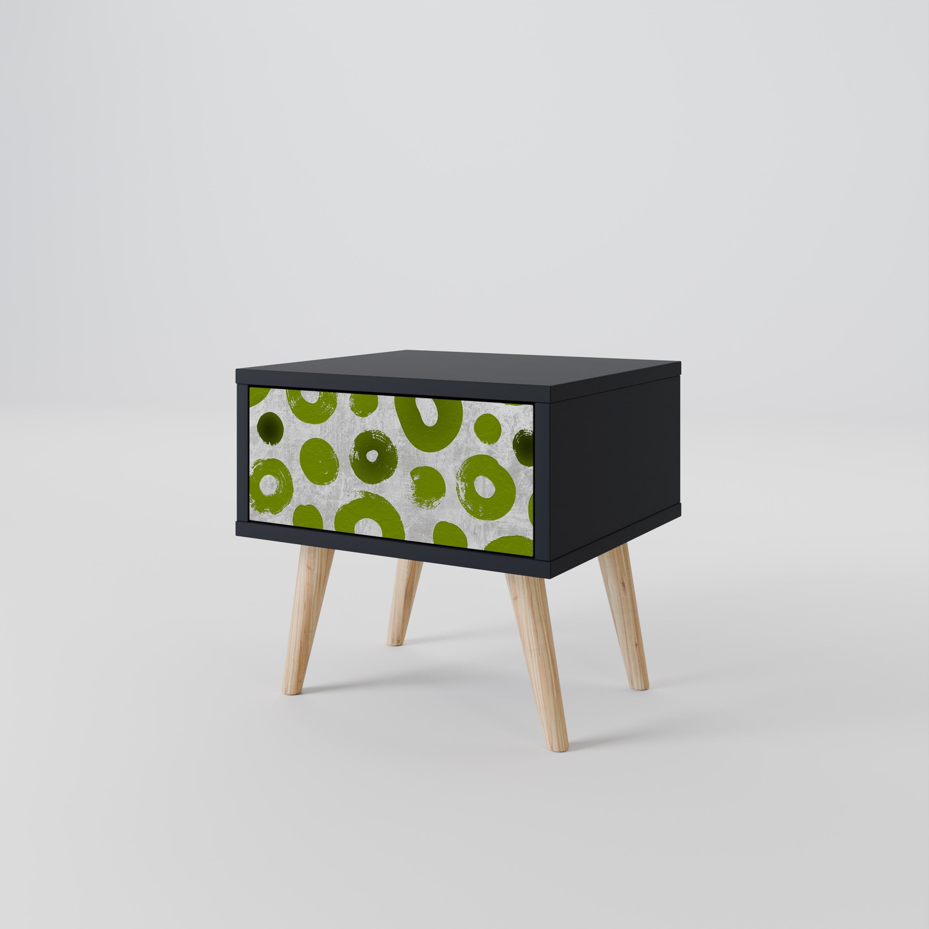 GREEN RHAPSODY Nightstand in Black Finish