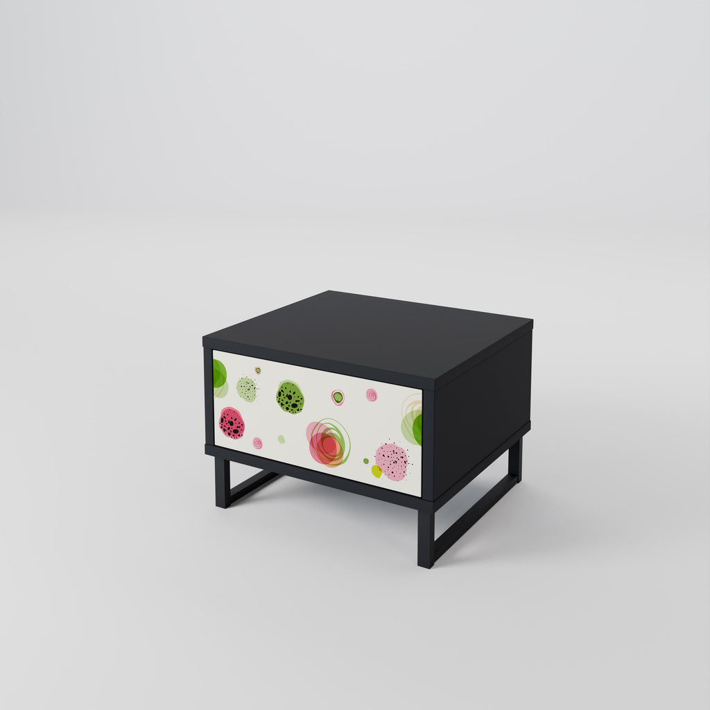 COLORFUL COSMOS Nightstand in Black Finish
