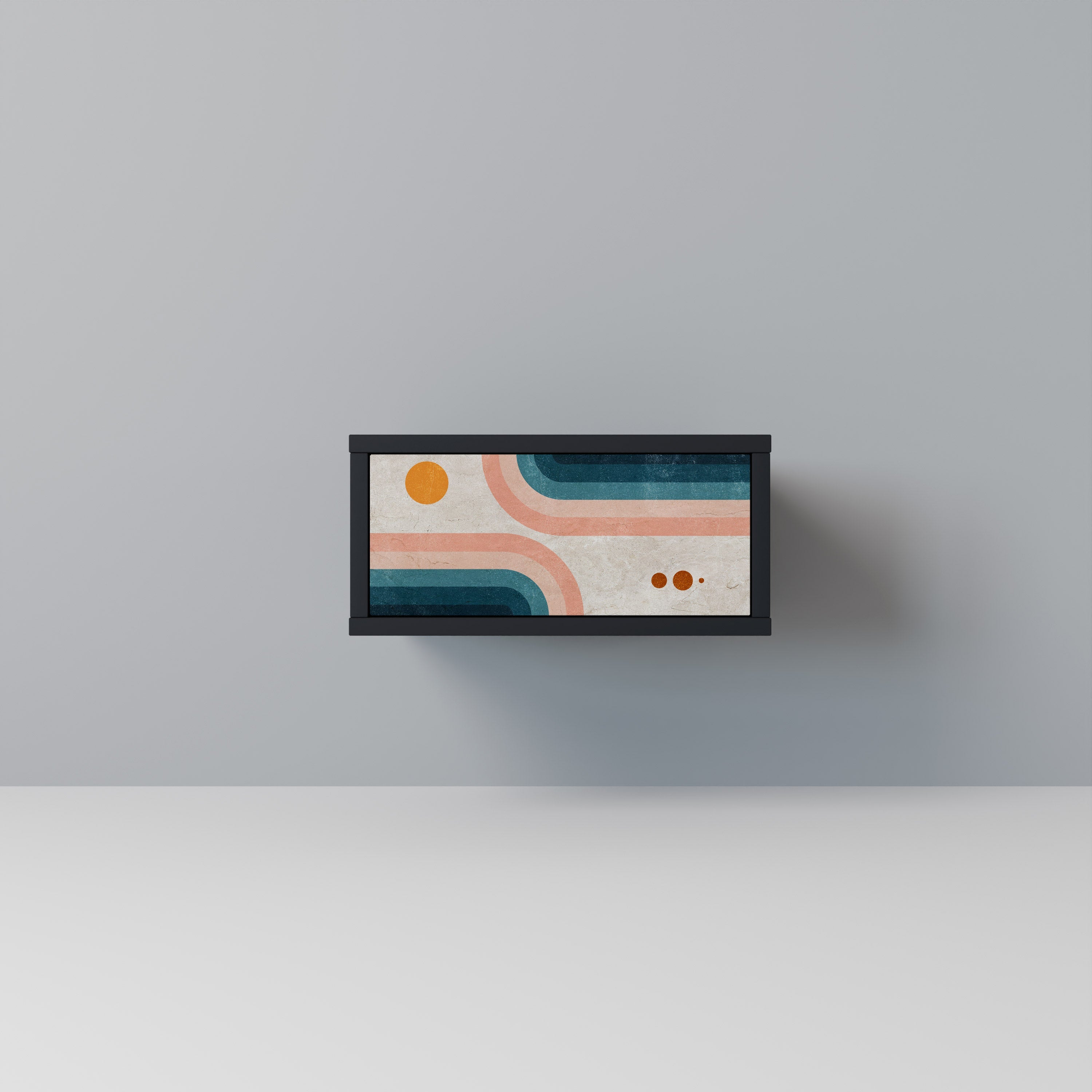 TWO HALVES Mesa de Cabeceira em Acabamento Preto