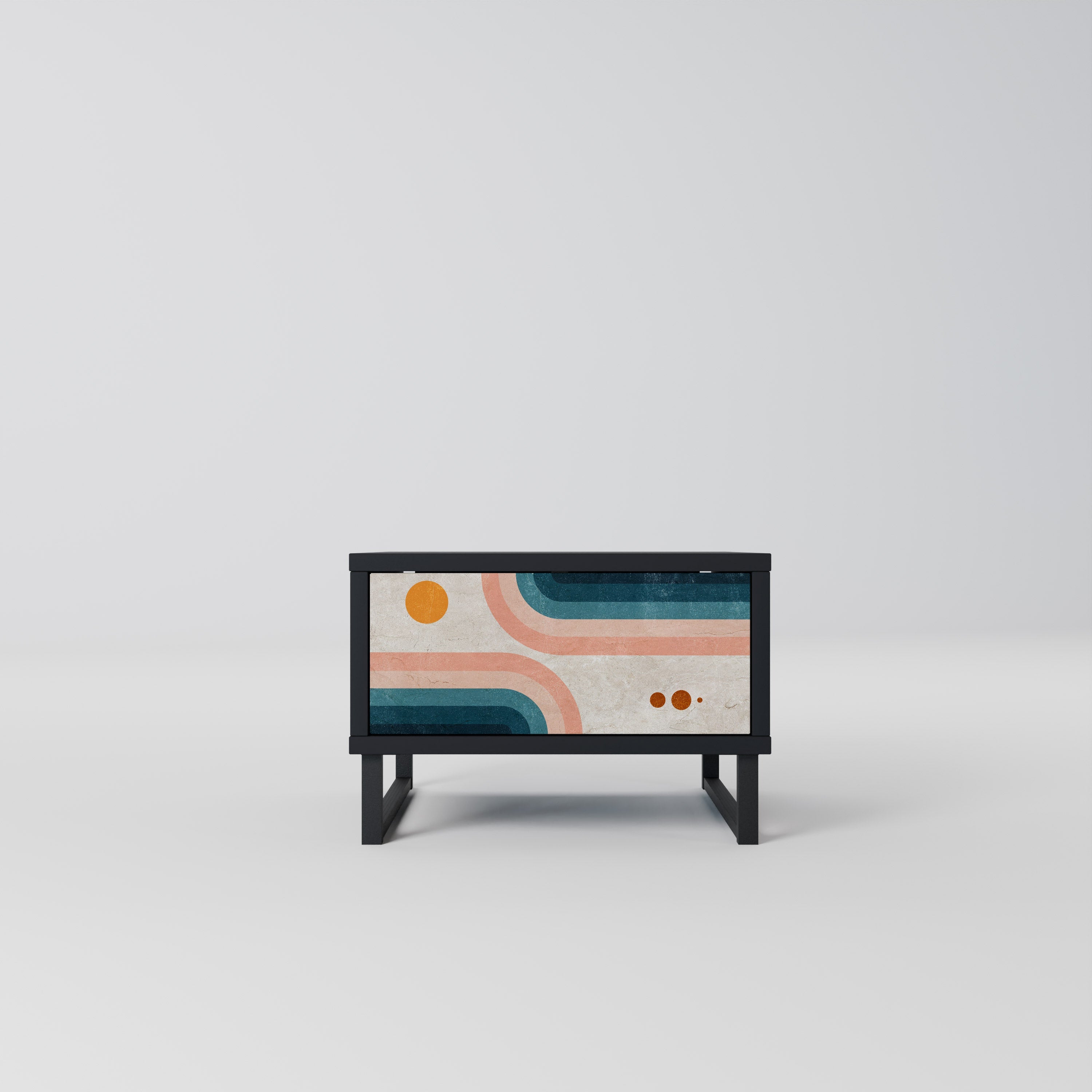 TWO HALVES Mesa de Cabeceira em Acabamento Preto