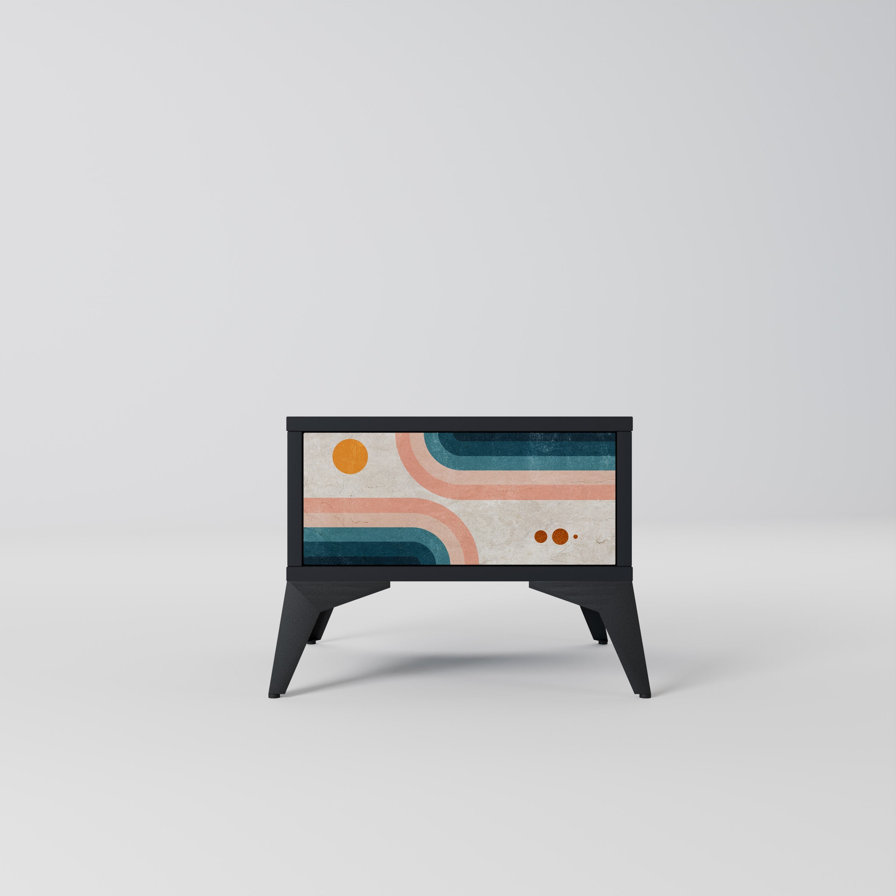 TWO HALVES Mesa de Cabeceira em Acabamento Preto