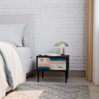 TWO HALVES Mesa de Cabeceira em Acabamento Preto