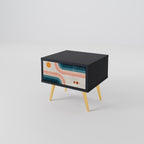 TWO HALVES Mesa de Cabeceira em Acabamento Preto