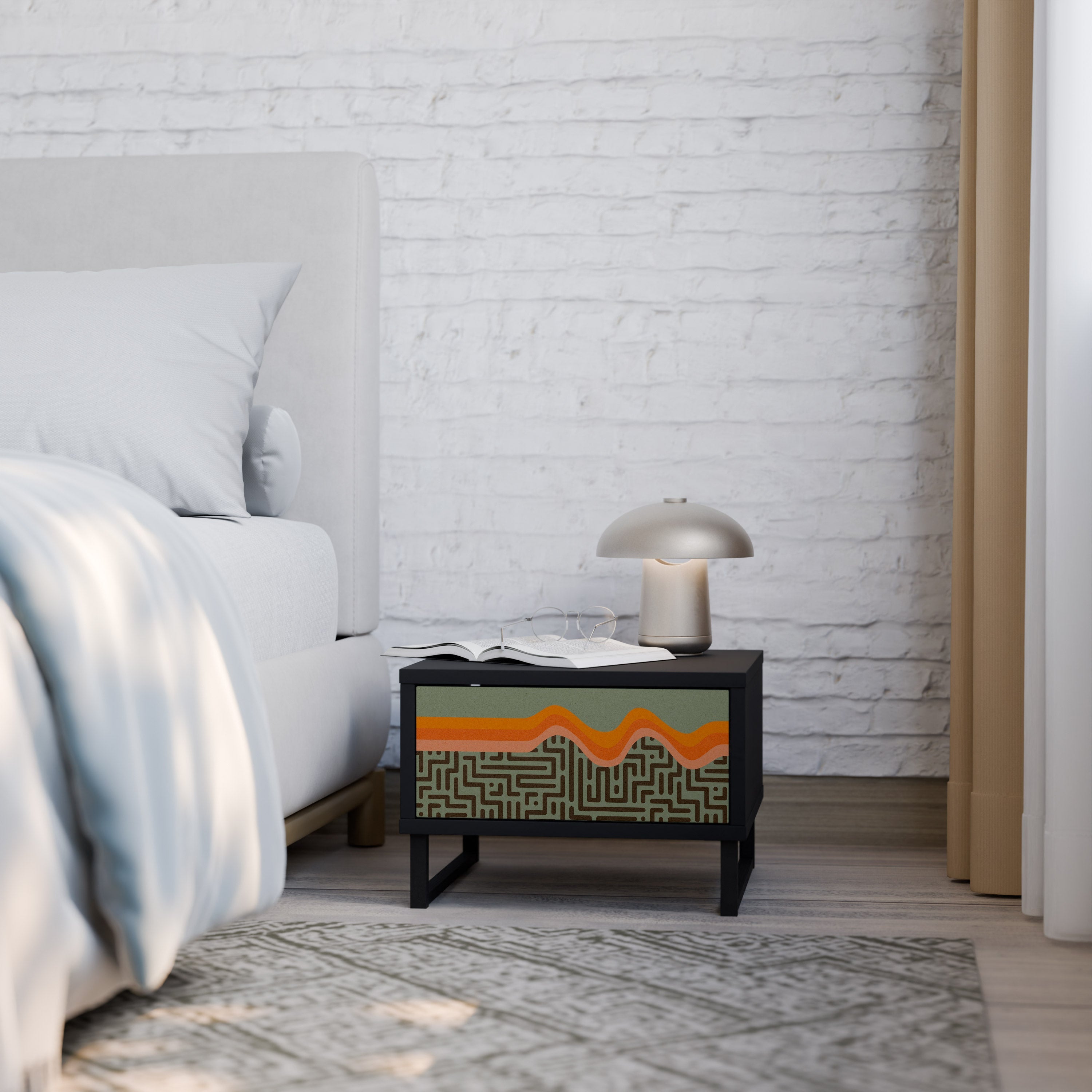 SIMPLE SOLUTIONS Mesa de Cabeceira em Acabamento Preto