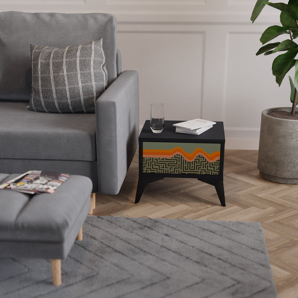 SIMPLE SOLUTIONS Mesa de Cabeceira em Acabamento Preto