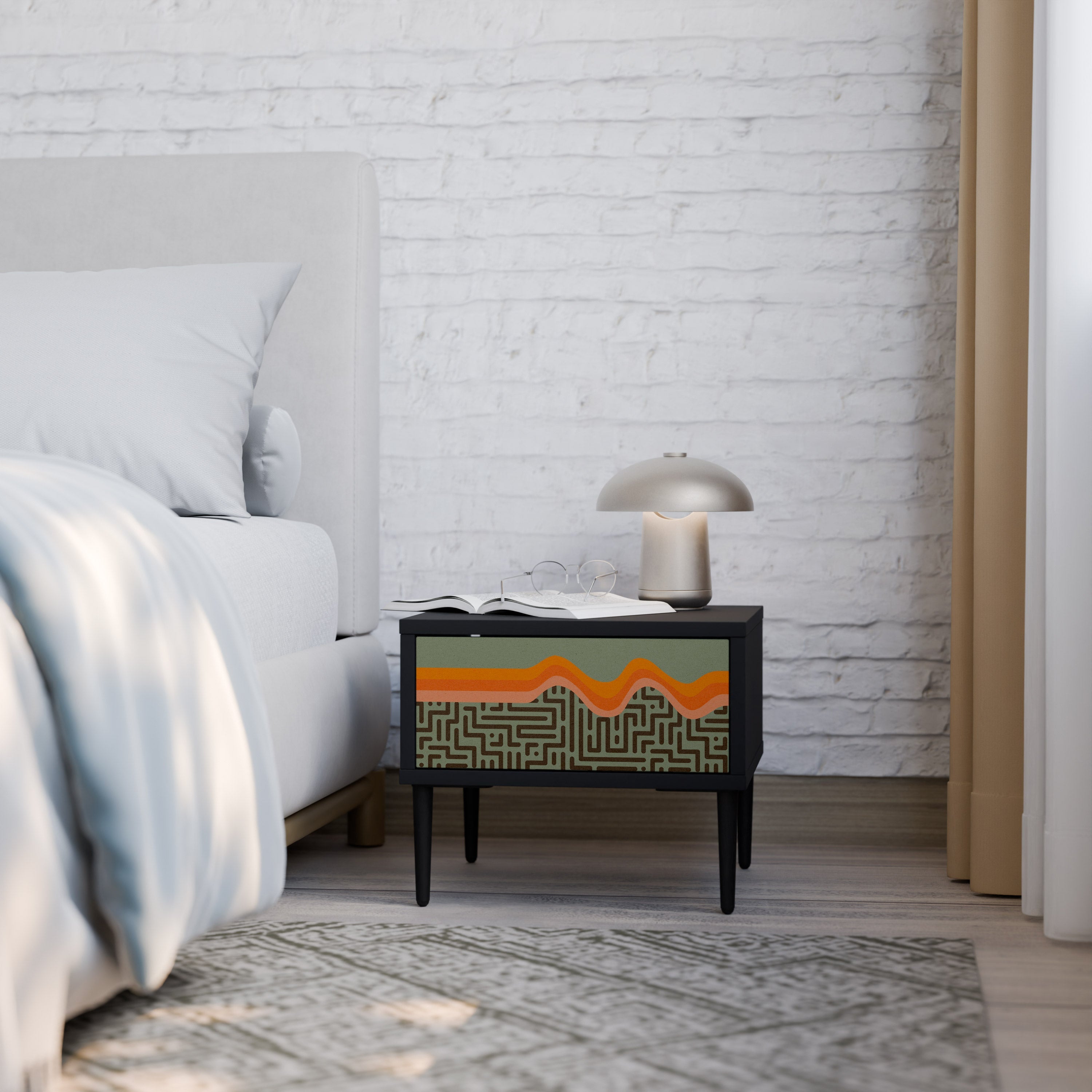 SIMPLE SOLUTIONS Mesa de Cabeceira em Acabamento Preto