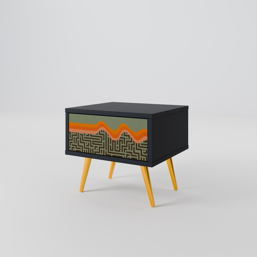 SIMPLE SOLUTIONS Mesa de Cabeceira em Acabamento Preto