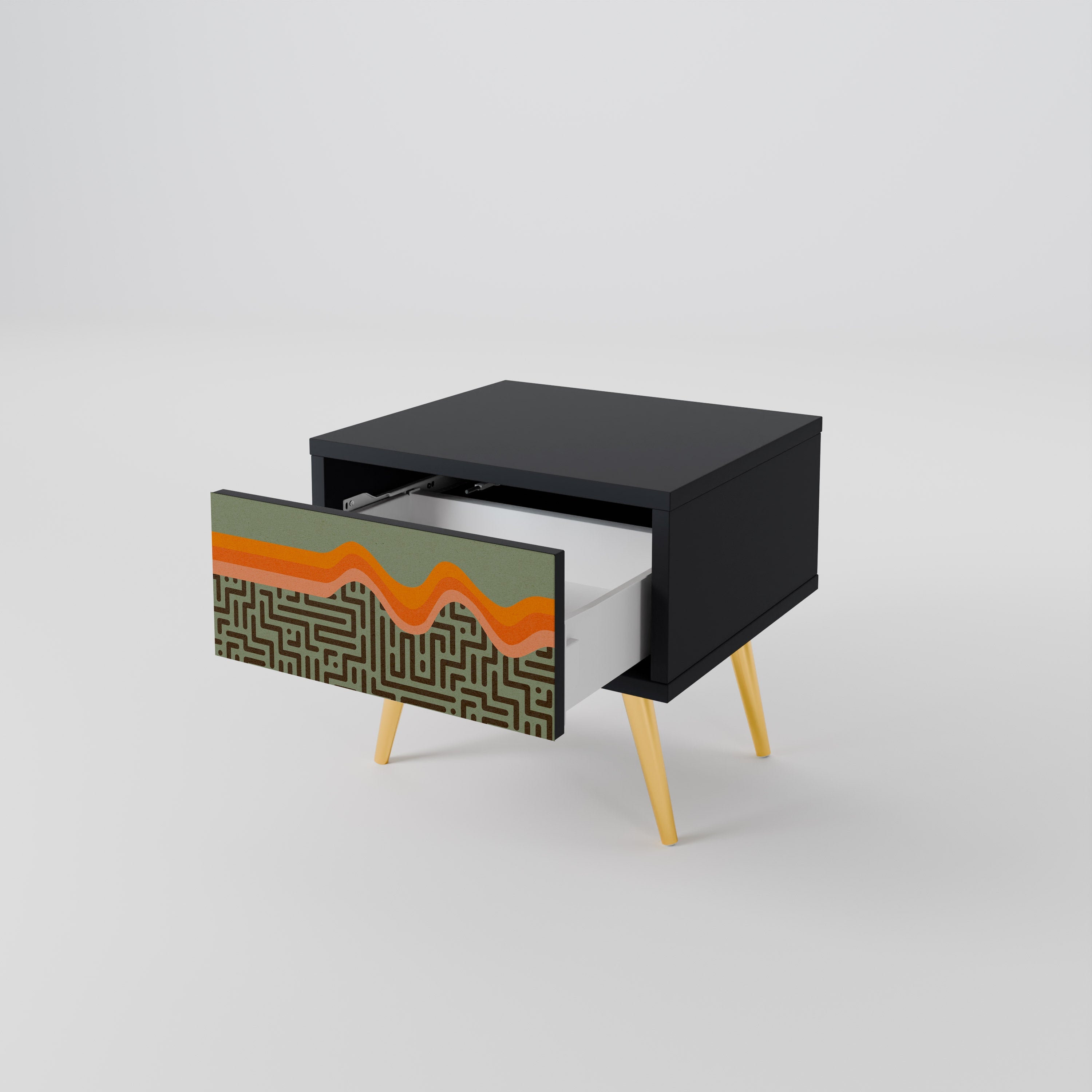 SIMPLE SOLUTIONS Mesa de Cabeceira em Acabamento Preto