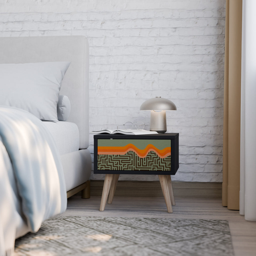 SIMPLE SOLUTIONS Mesa de Cabeceira em Acabamento Preto