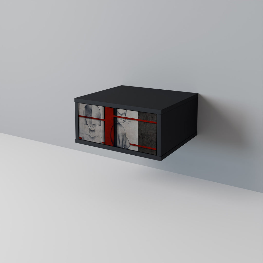 GRAY FIGURES Mesa de Cabeceira em Acabamento Preto