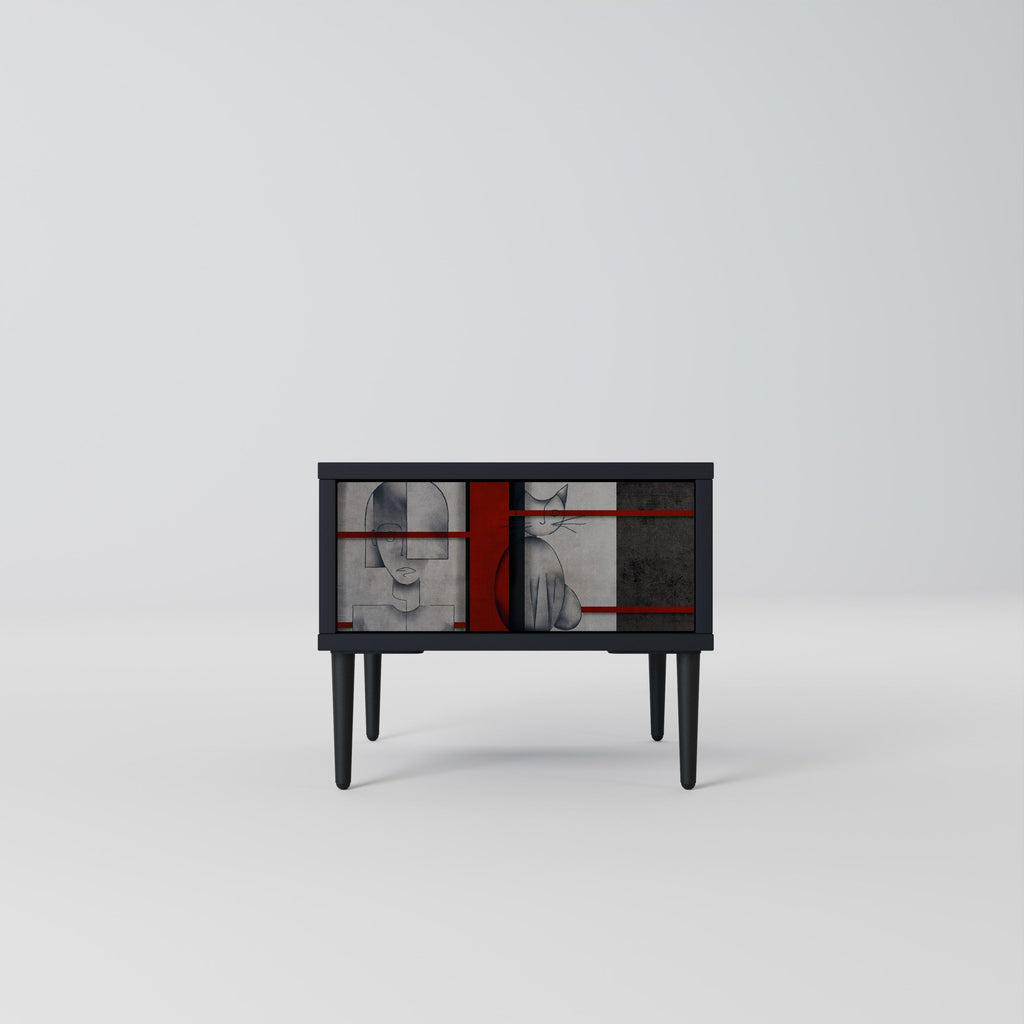 GRAY FIGURES Mesa de Cabeceira em Acabamento Preto