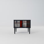 GRAY FIGURES Mesa de Cabeceira em Acabamento Preto