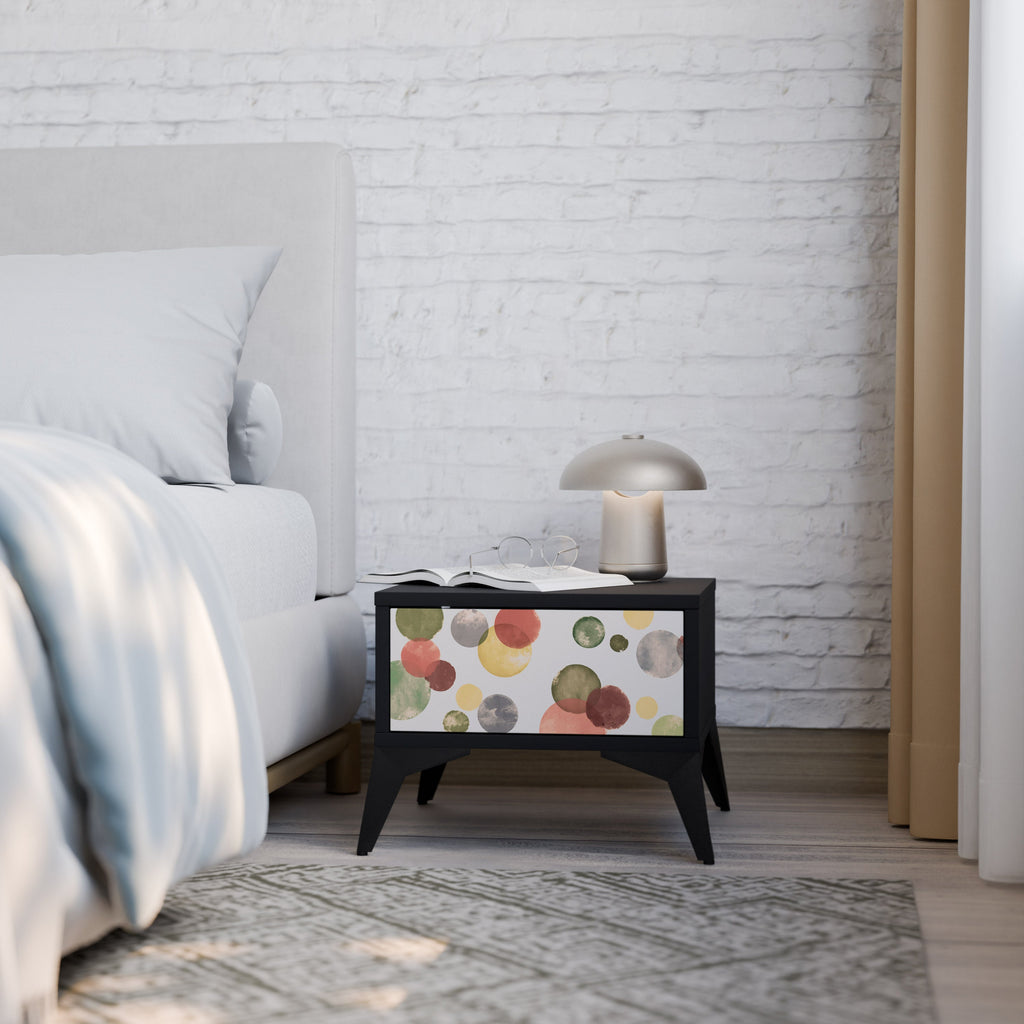 FLEETING HAPPINESS Nightstand in Black Finish