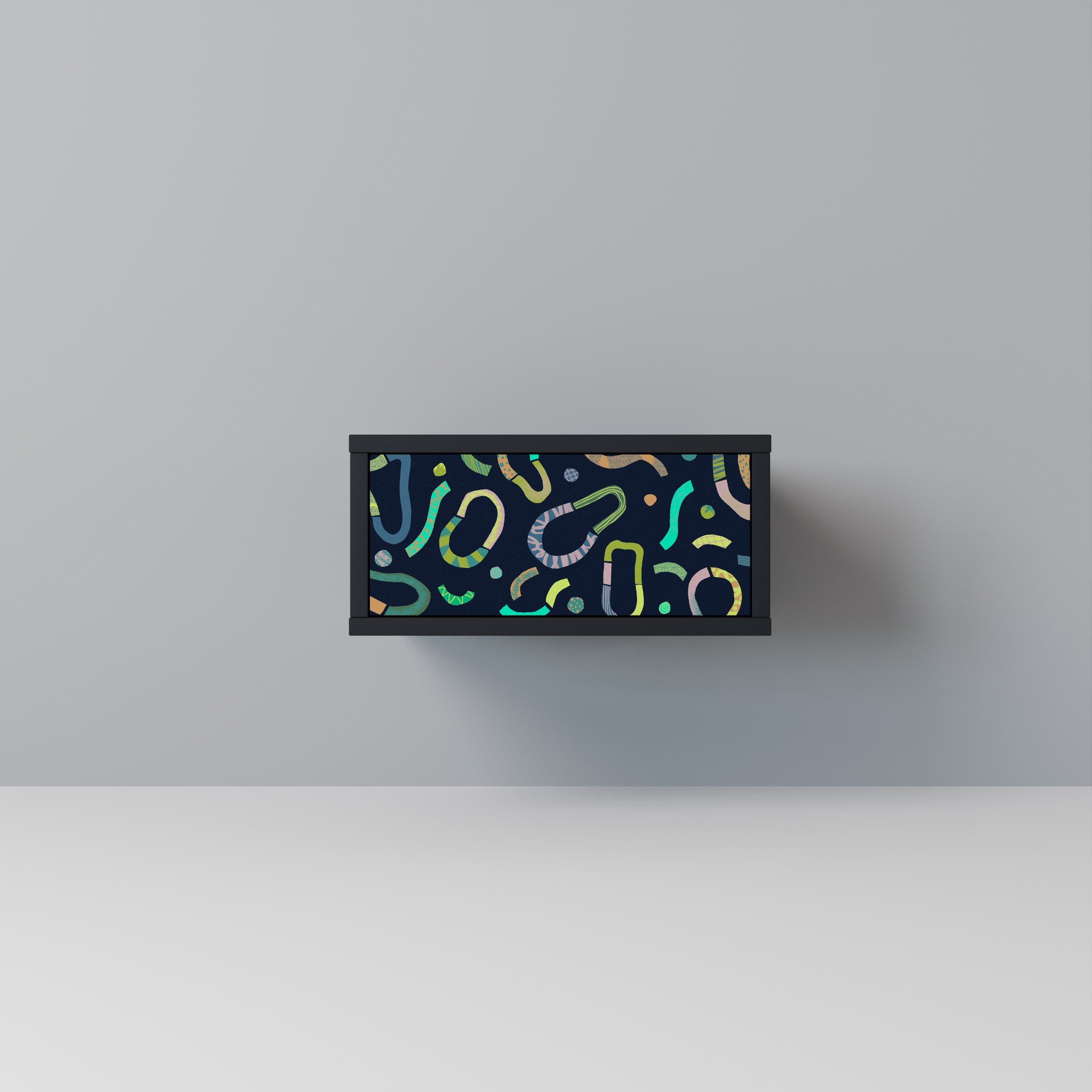 CONTRAST DANCE Mesa de Cabeceira em Acabamento Preto