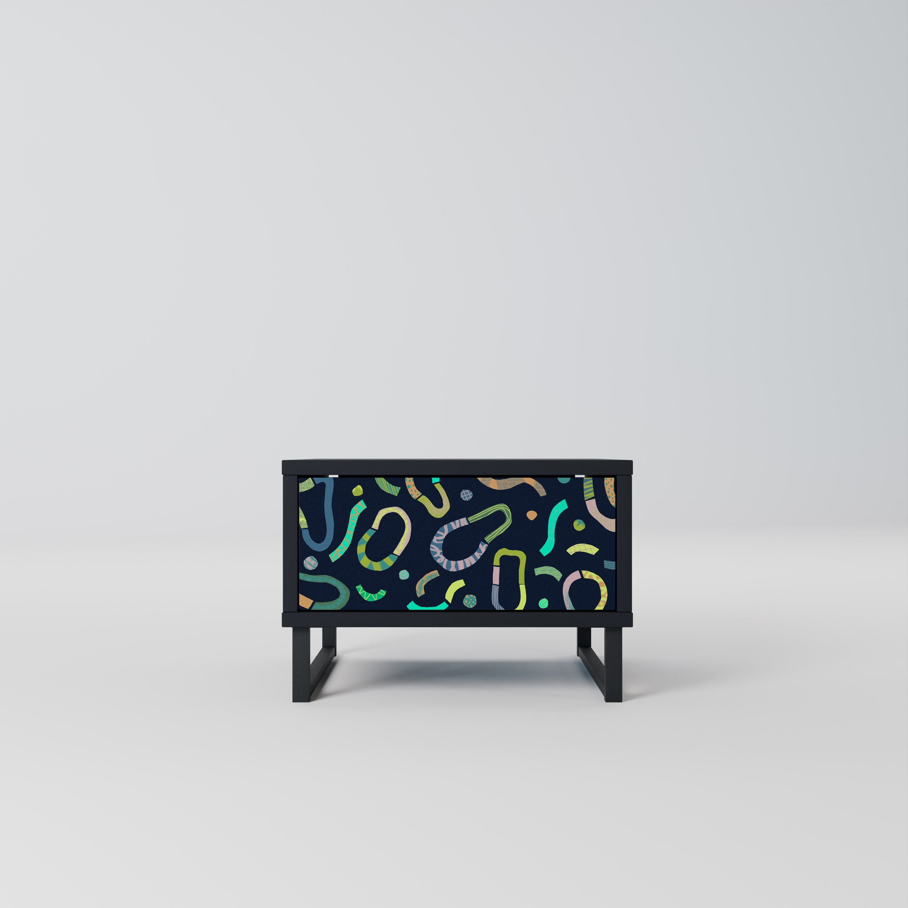 CONTRAST DANCE Mesa de Cabeceira em Acabamento Preto