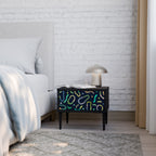 CONTRAST DANCE Mesa de Cabeceira em Acabamento Preto