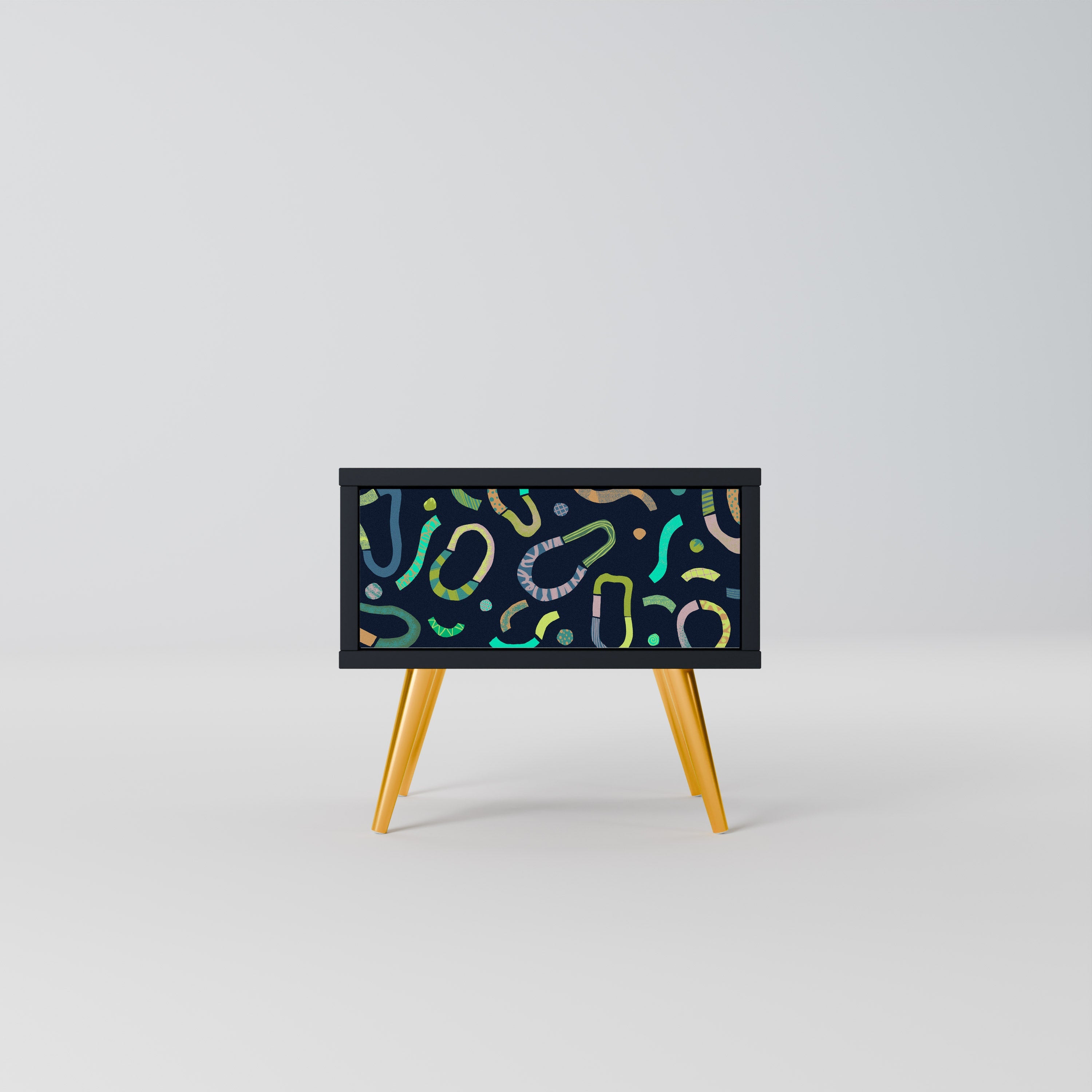 CONTRAST DANCE Mesa de Cabeceira em Acabamento Preto