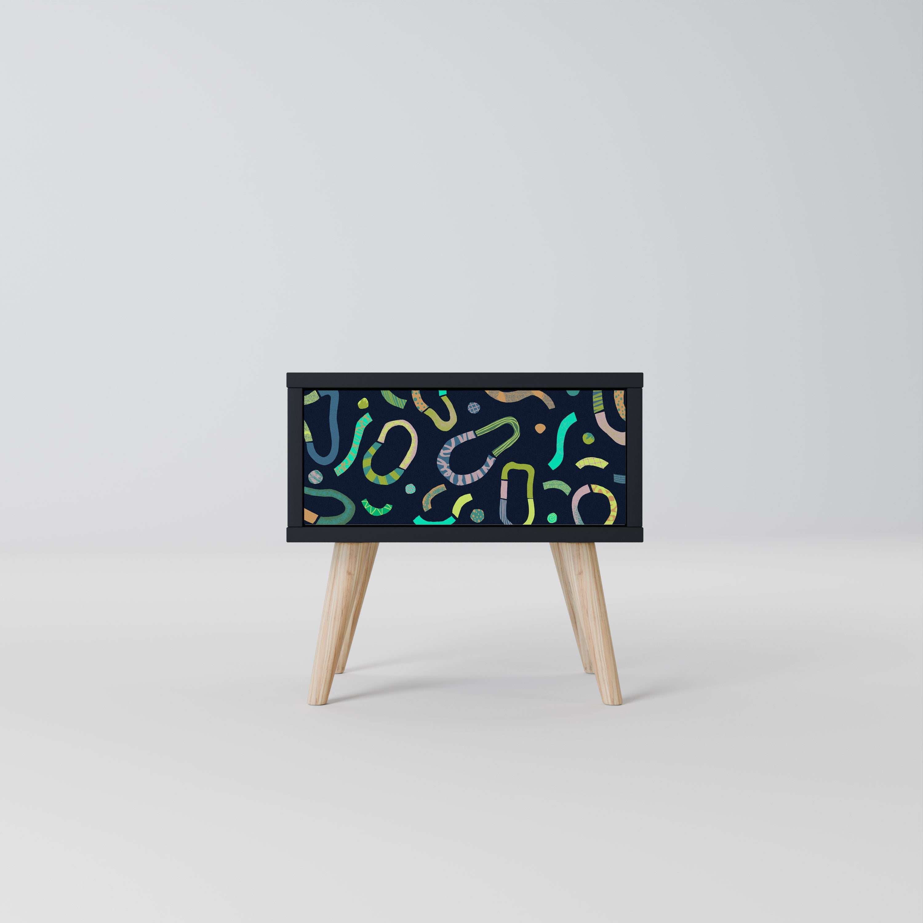 CONTRAST DANCE Mesa de Cabeceira em Acabamento Preto