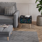 CONTRAST DANCE Mesa de Cabeceira em Acabamento Preto