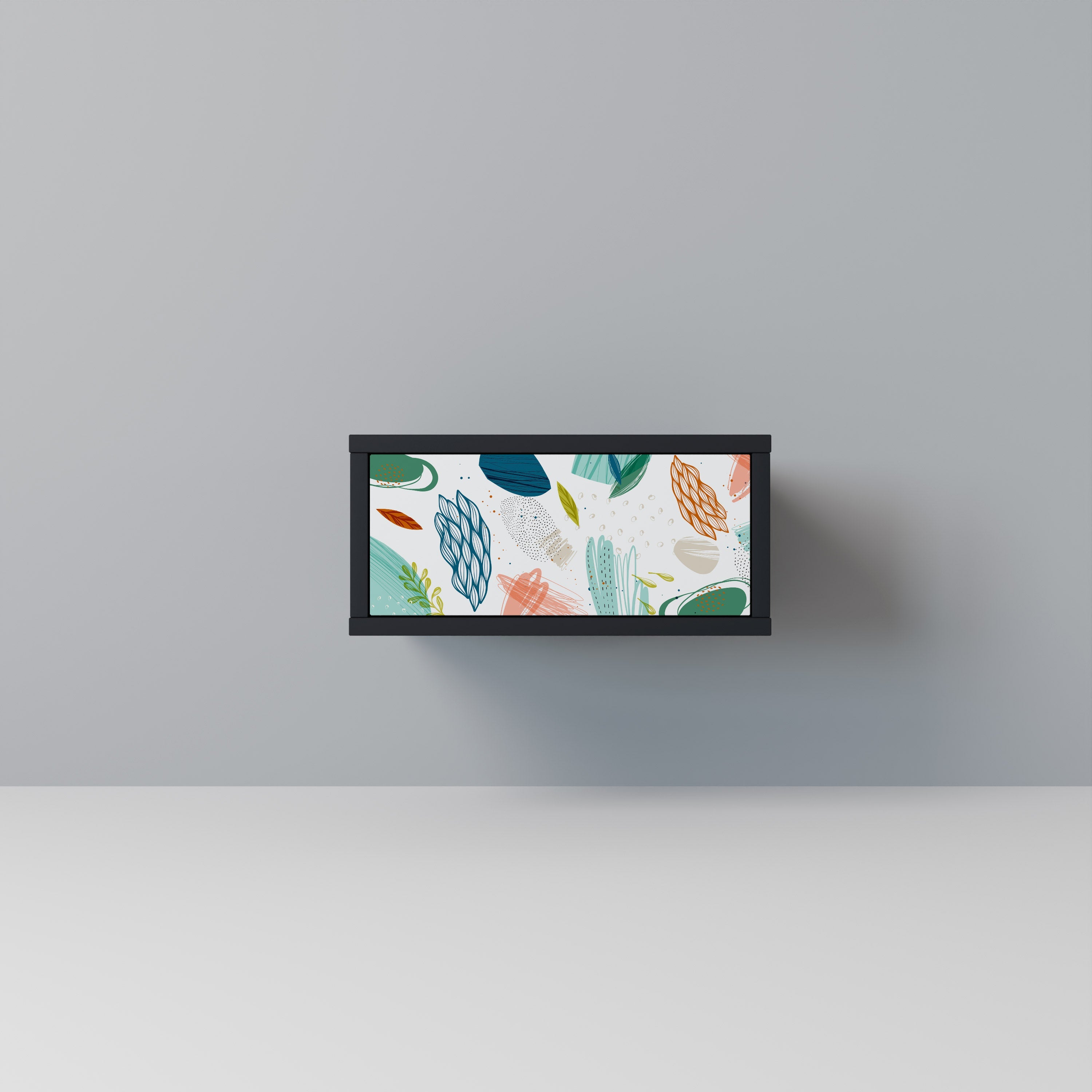 BOTANICAL HURRICANE Mesa de Cabeceira em Acabamento Preto