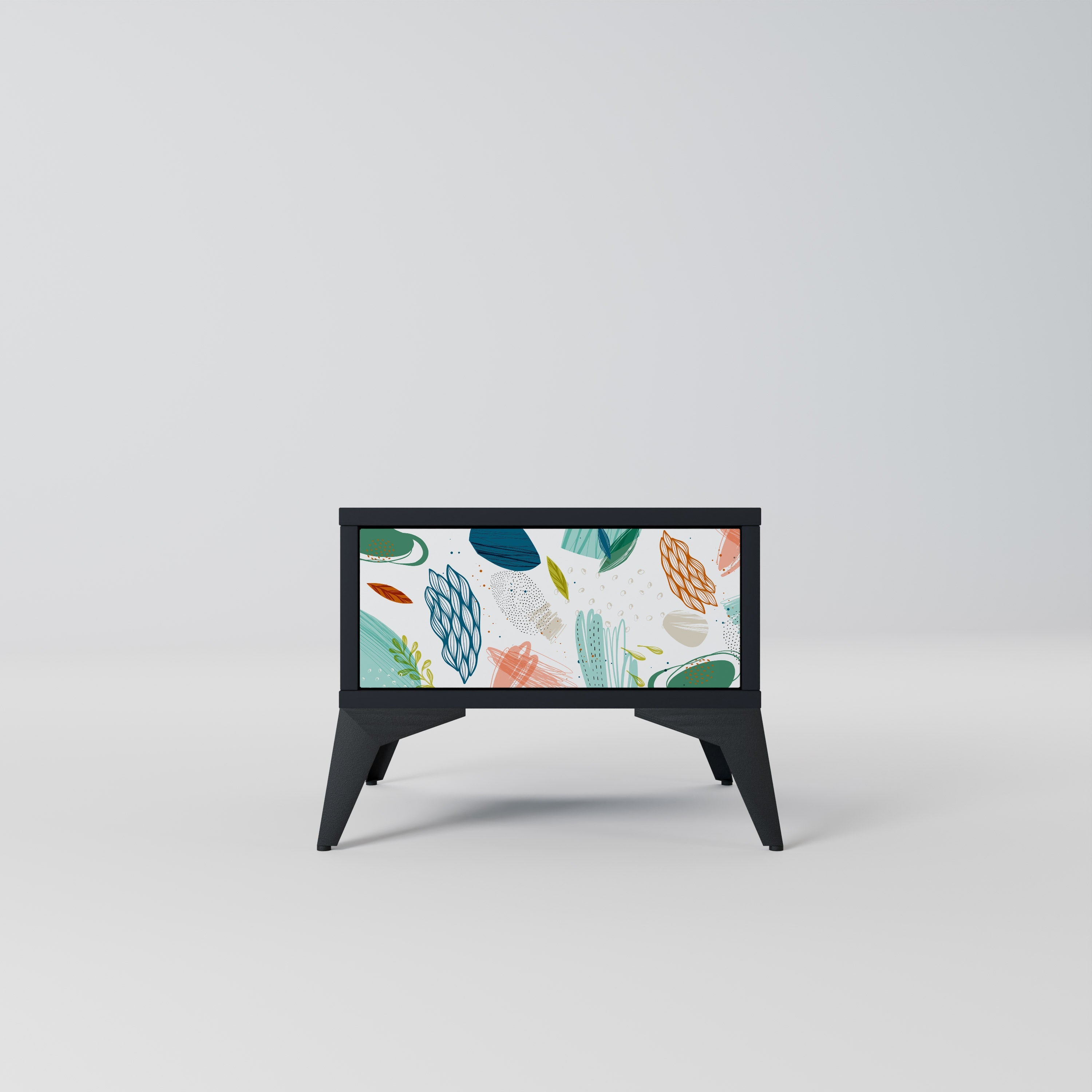 BOTANICAL HURRICANE Mesa de Cabeceira em Acabamento Preto