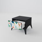 BOTANICAL HURRICANE Nightstand in Black Finish