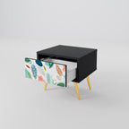 BOTANICAL HURRICANE Nightstand in Black Finish
