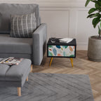 BOTANICAL HURRICANE Nightstand in Black Finish