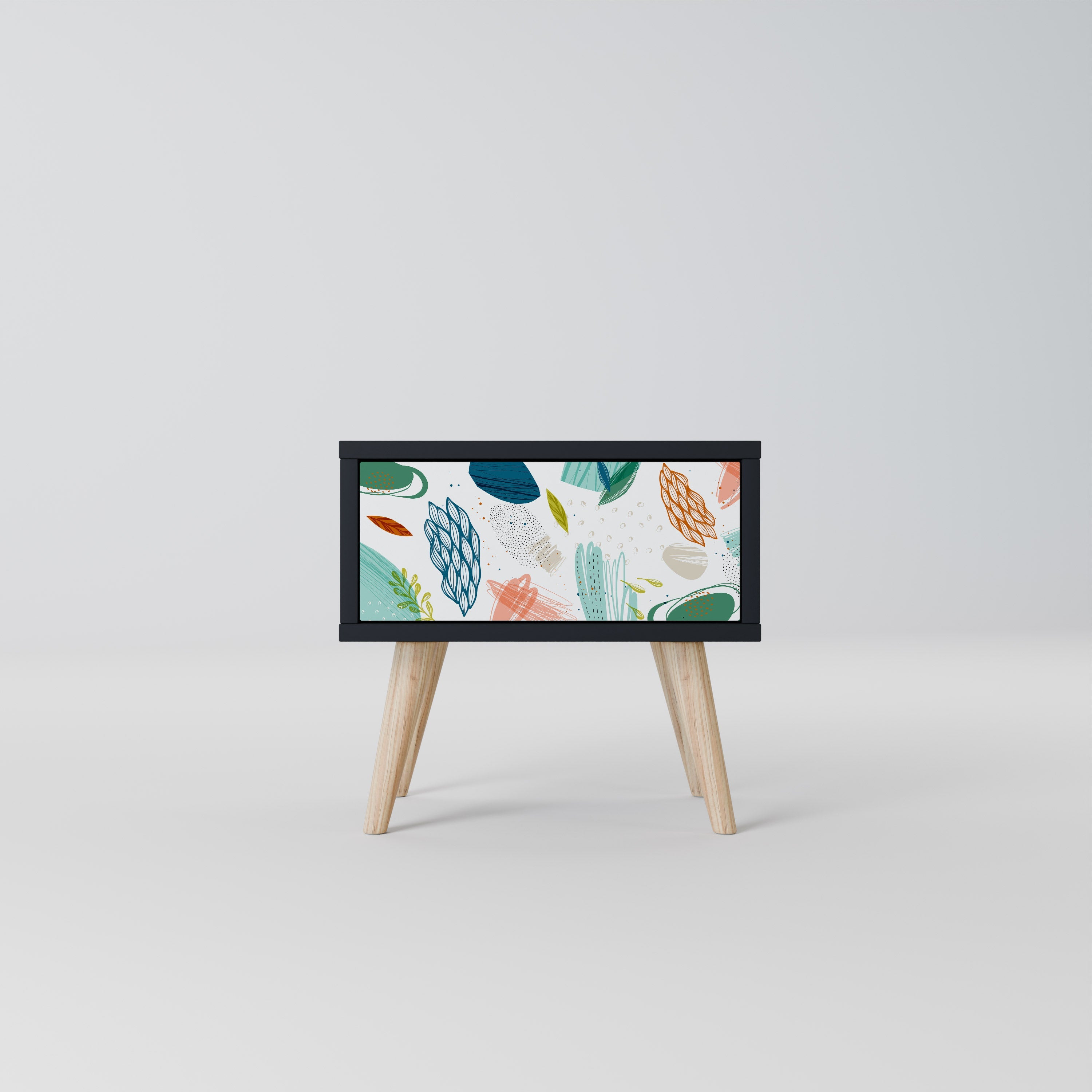 BOTANICAL HURRICANE Mesa de Cabeceira em Acabamento Preto