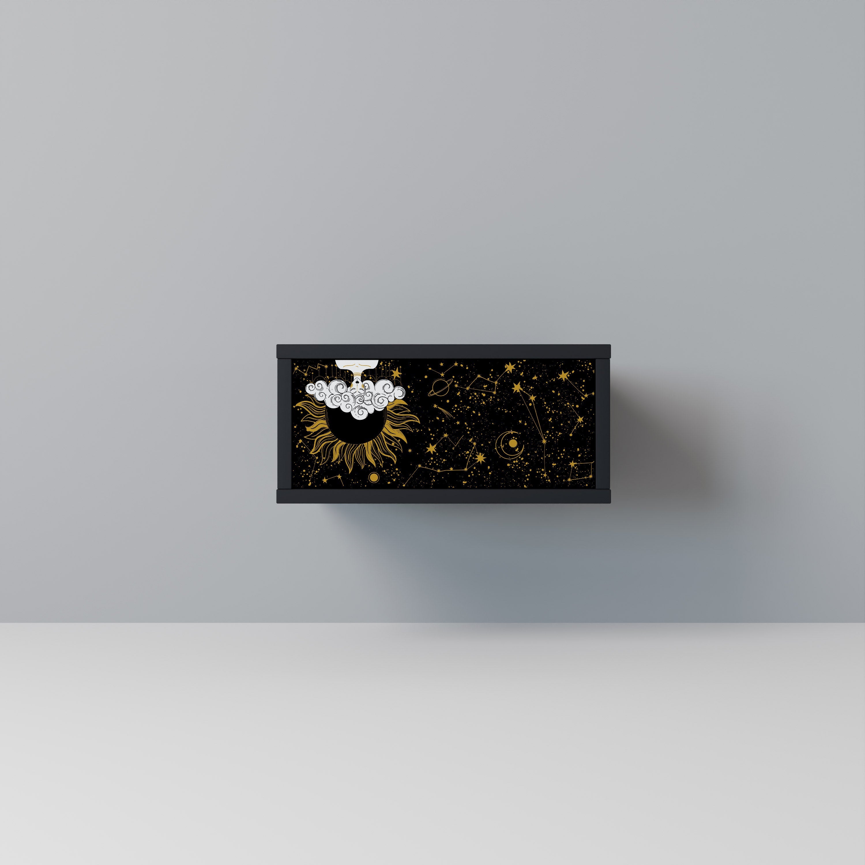 STELLAR CONSTELLATIONS Mesa de Cabeceira em Acabamento Preto