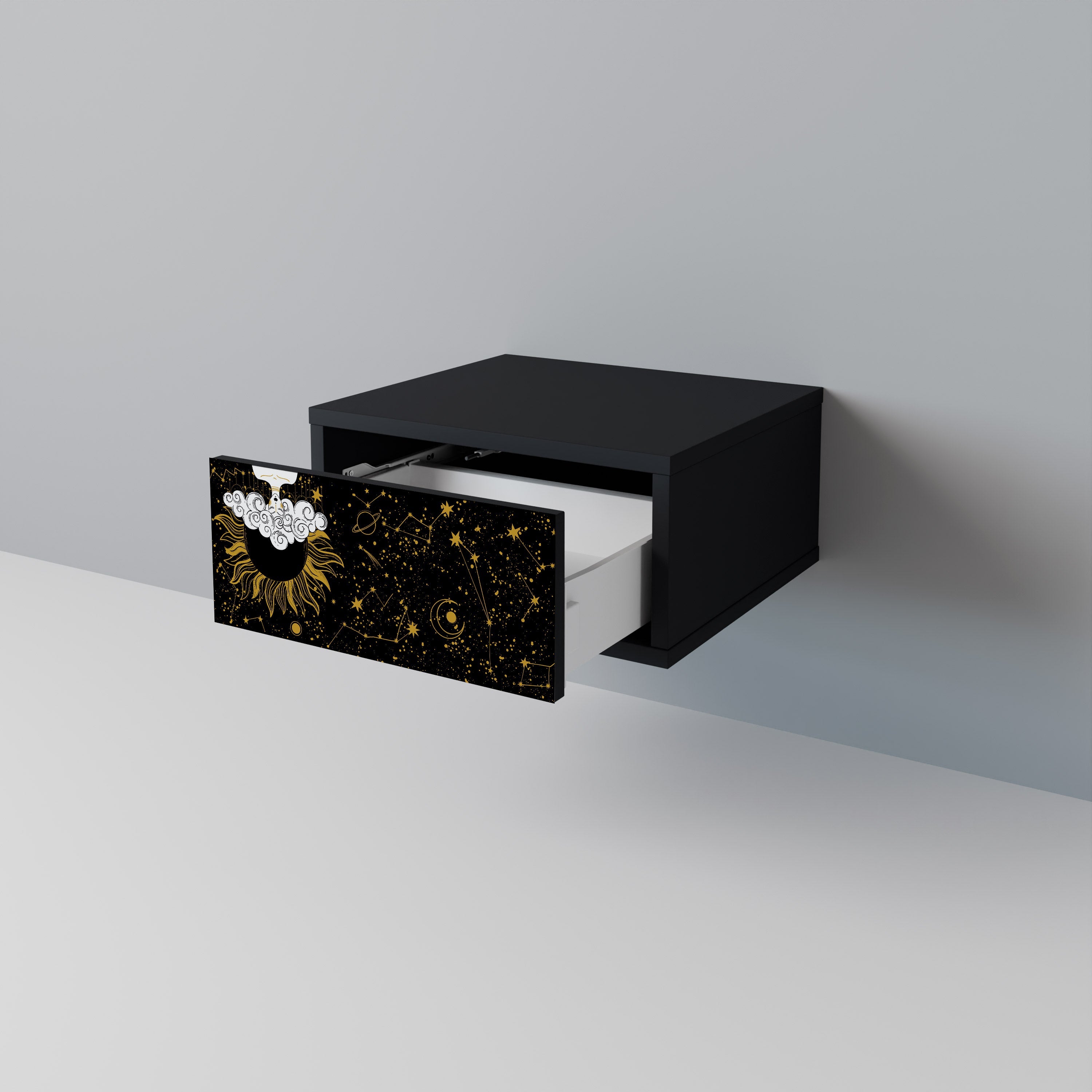 STELLAR CONSTELLATIONS Nightstand in Black Finish