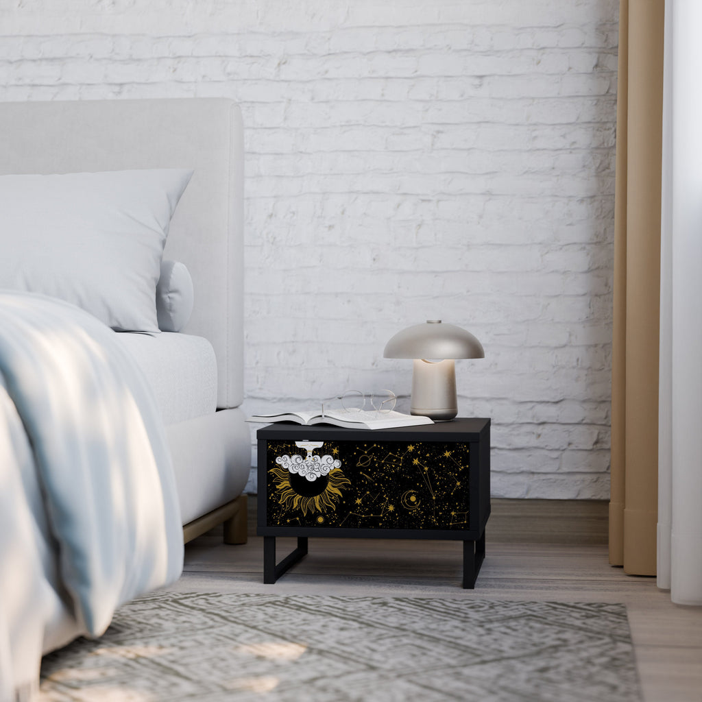 STELLAR CONSTELLATIONS Nightstand in Black Finish