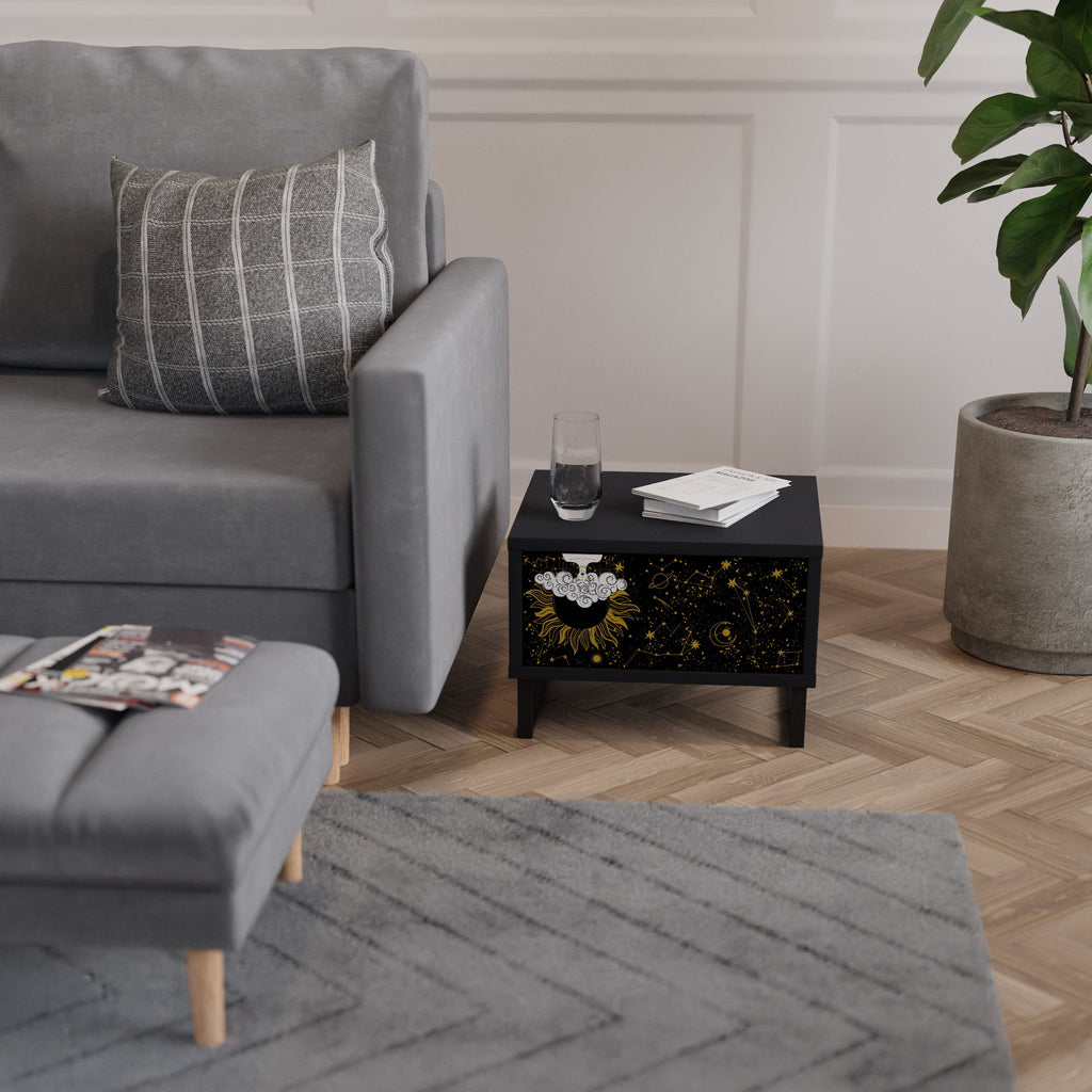 STELLAR CONSTELLATIONS Nightstand in Black Finish