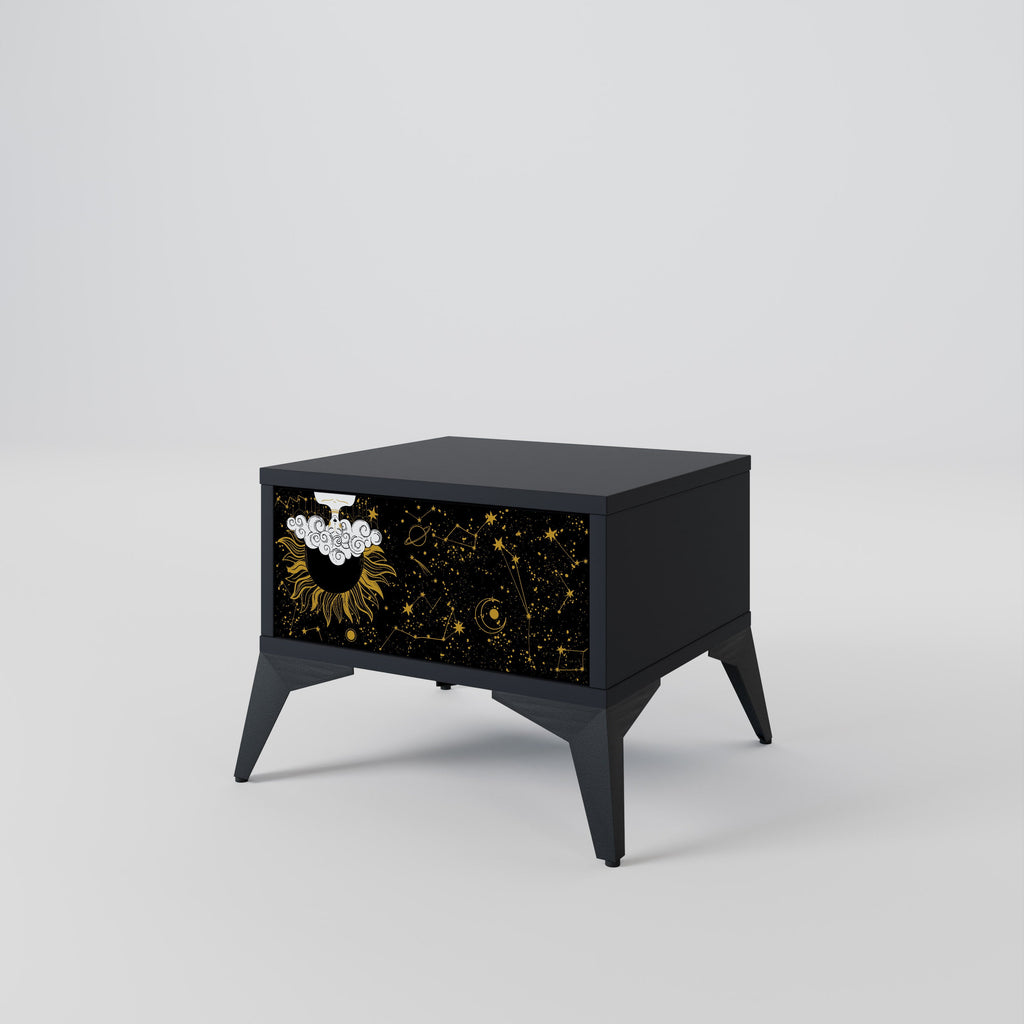 STELLAR CONSTELLATIONS Nightstand in Black Finish