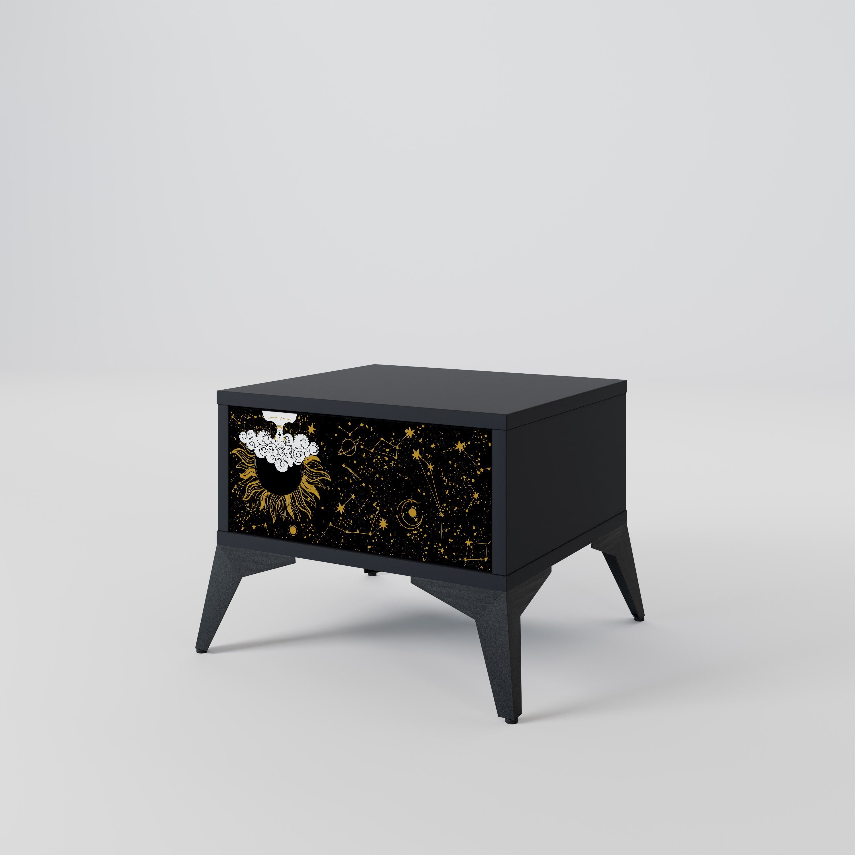 STELLAR CONSTELLATIONS Nightstand in Black Finish