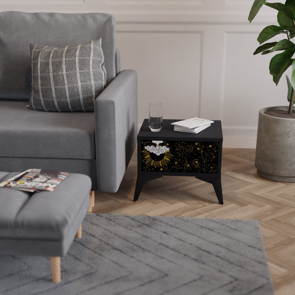 STELLAR CONSTELLATIONS Nightstand in Black Finish