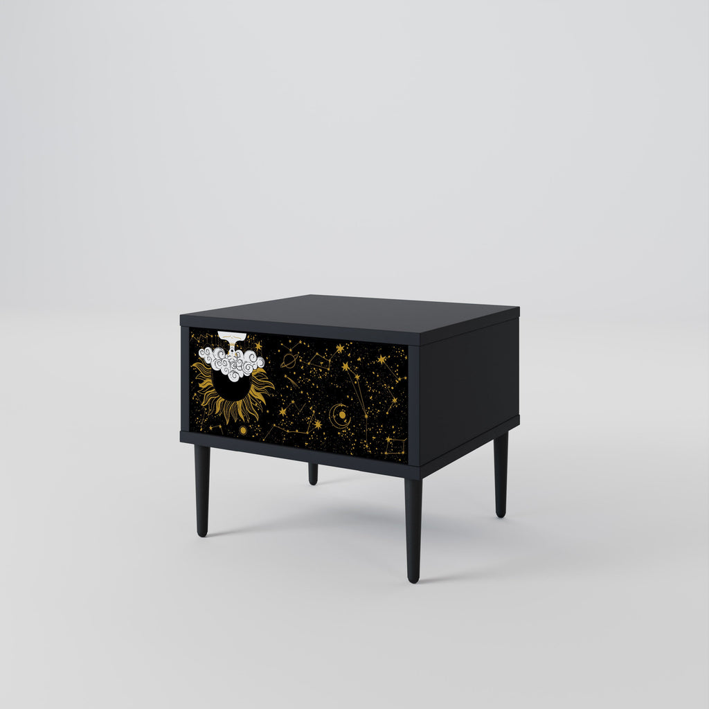 STELLAR CONSTELLATIONS Nightstand in Black Finish
