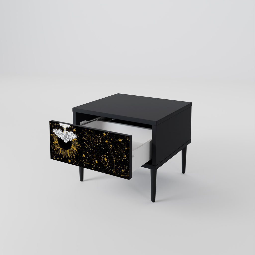 STELLAR CONSTELLATIONS Nightstand in Black Finish