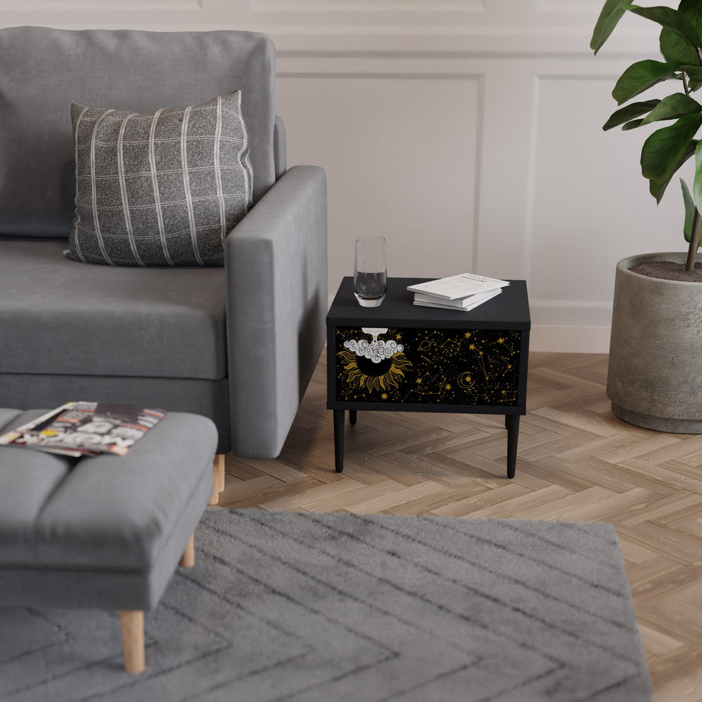 STELLAR CONSTELLATIONS Nightstand in Black Finish
