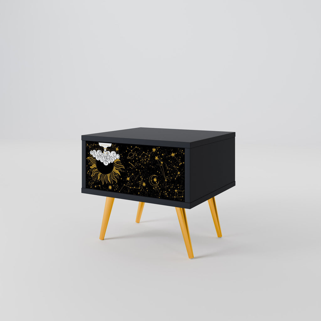STELLAR CONSTELLATIONS Nightstand in Black Finish