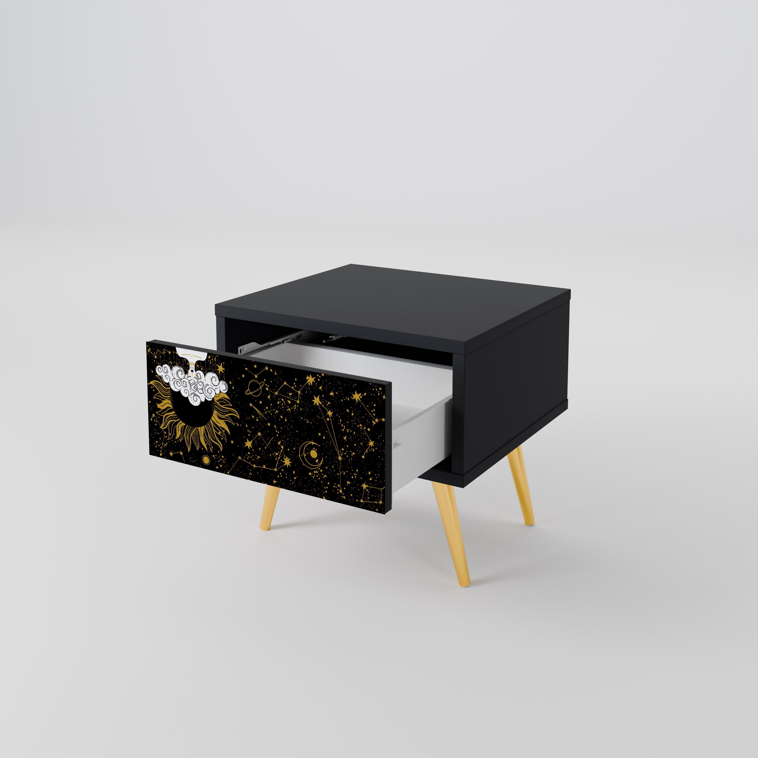 STELLAR CONSTELLATIONS Nightstand in Black Finish