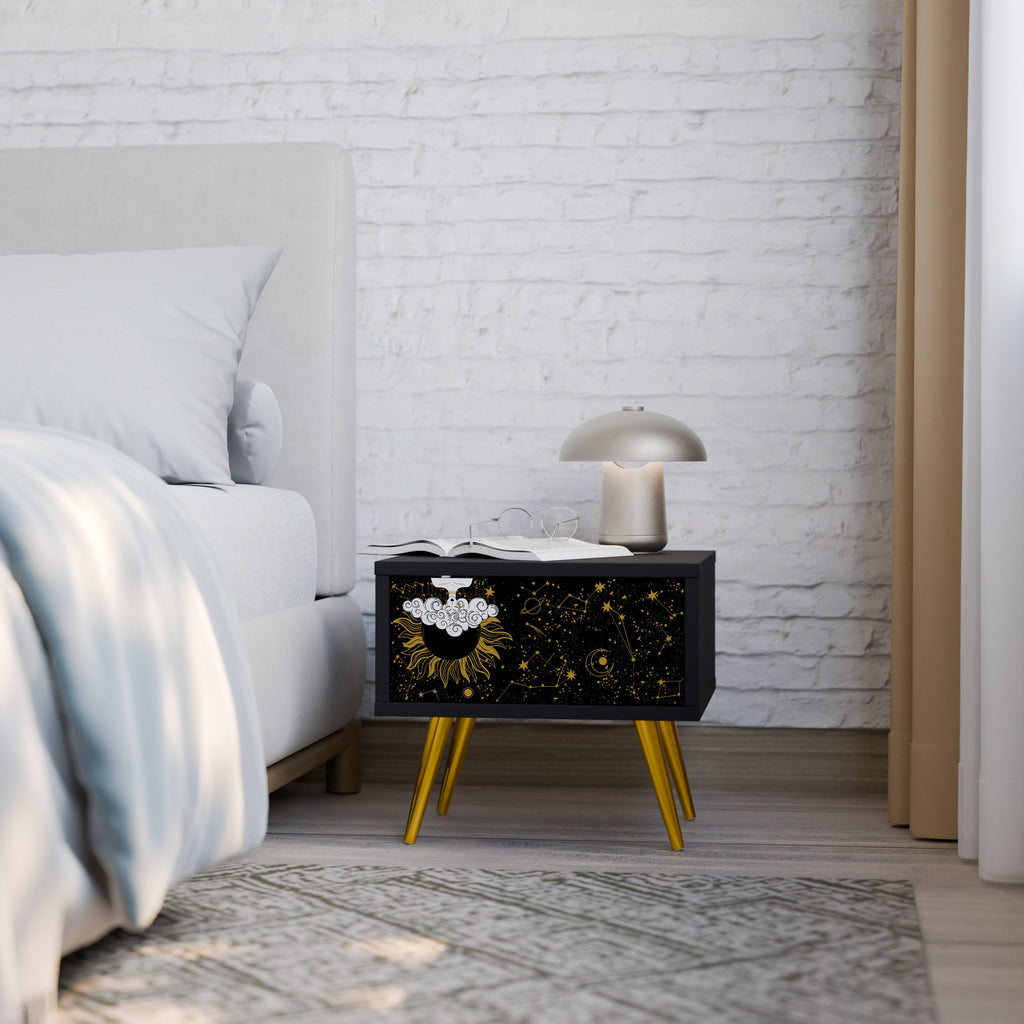 STELLAR CONSTELLATIONS Nightstand in Black Finish