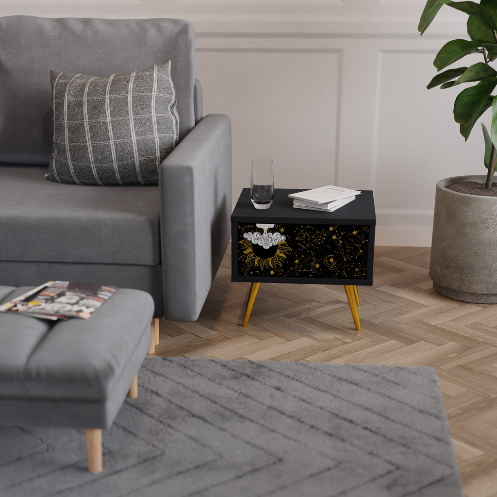 STELLAR CONSTELLATIONS Nightstand in Black Finish