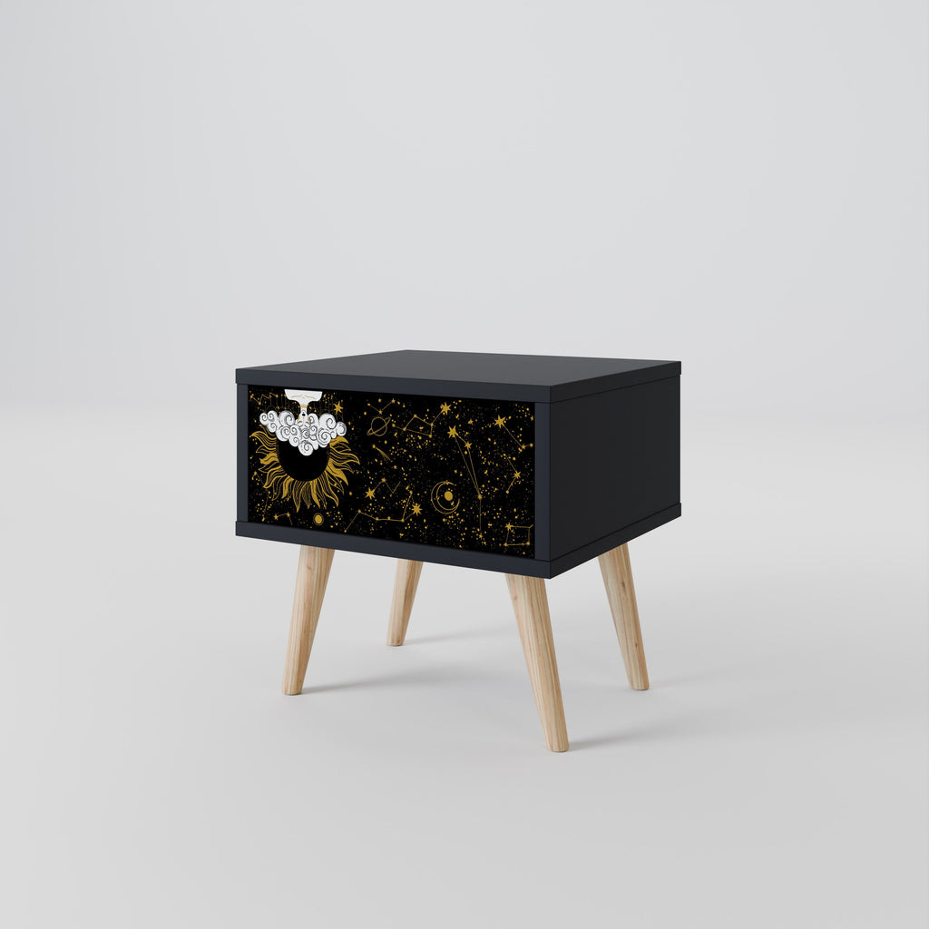 STELLAR CONSTELLATIONS Nightstand in Black Finish