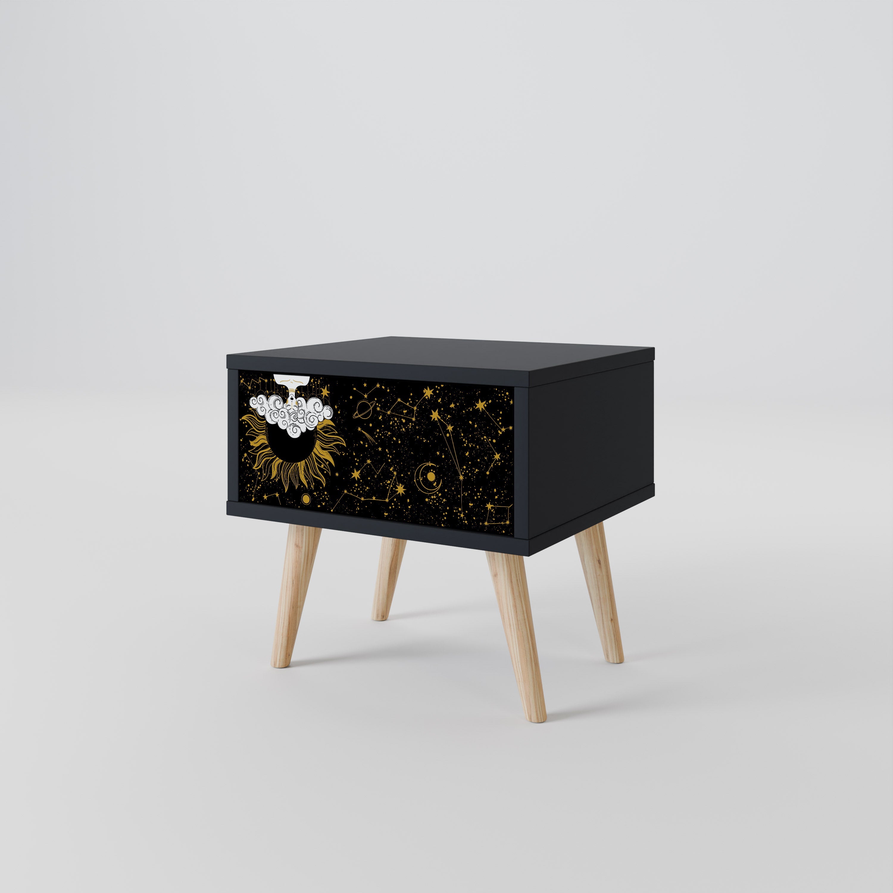STELLAR CONSTELLATIONS Nightstand in Black Finish