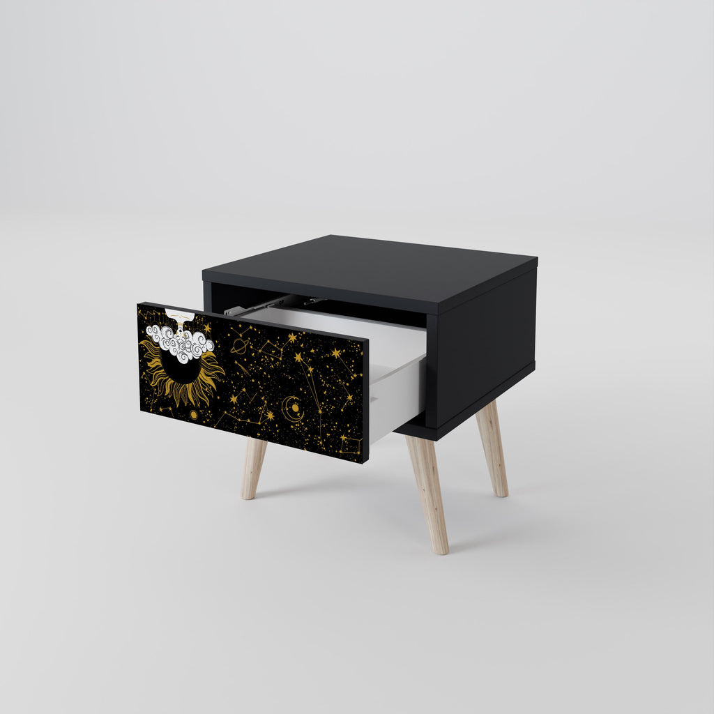STELLAR CONSTELLATIONS Nightstand in Black Finish