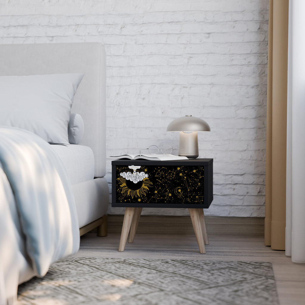 STELLAR CONSTELLATIONS Nightstand in Black Finish