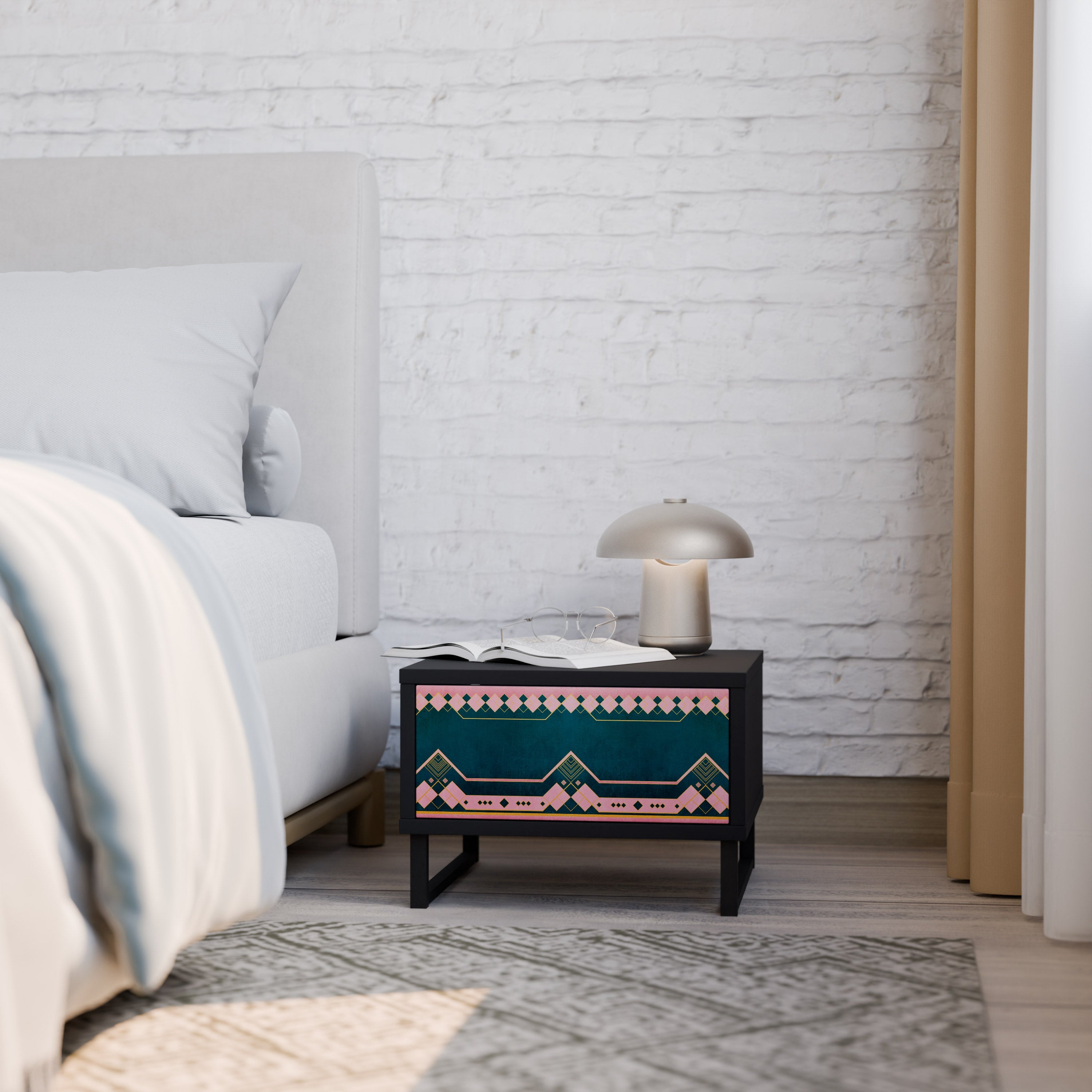 ROYAL COMPOSITION Mesa de Cabeceira em Acabamento Preto