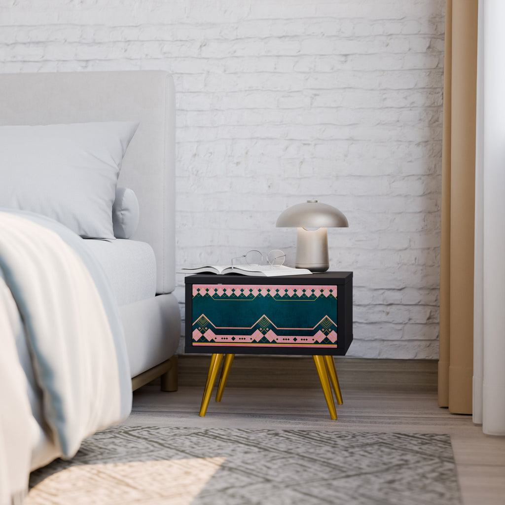 ROYAL COMPOSITION Nightstand in Black Finish